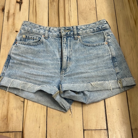 high waisted denim garage shorts - Picture 1 of 3